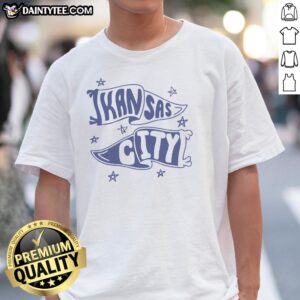 Hot Kansas City Pennants T-Shirt featuring vibrant graphics and a comfortable fit, perfect for sports fans.