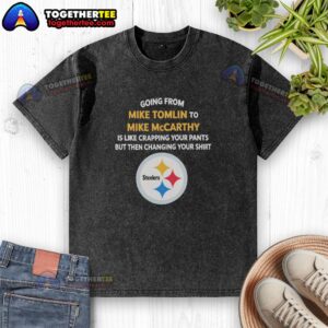Pretty washed t-shirt featuring Mike Tomlin and Mike McCarthy designs, perfect for NFL fans and casual wear.