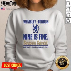 Premium Chelsea FA Cup Winners Ninth Title Wembley Glory 2026 Sweatshirt showcasing team pride and victory.