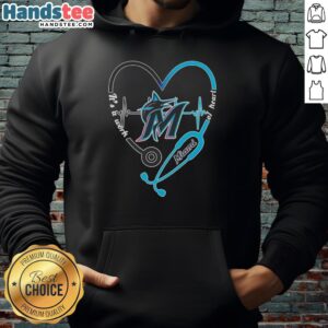 Awesome Miami Marlins Stethoscope Heartbeat Hoodie design showcasing vibrant team colors and a stylish sports theme.