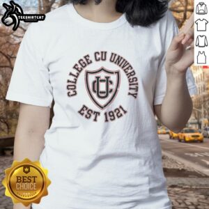 Original Creston University College CU University Est 1921 Ladies Tee featuring classic design and vibrant colors.