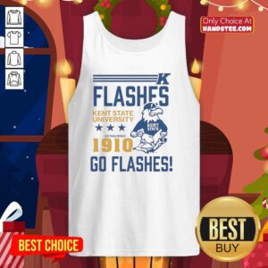 Premium Kent State Golden Flashes tank top, established 1910, featuring 'Go Flashes' design for fans and alumni.