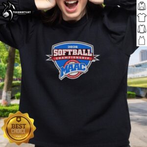 Top MAAC Softball Championship 2026 logo featured on a stylish sweatshirt for fans and players.