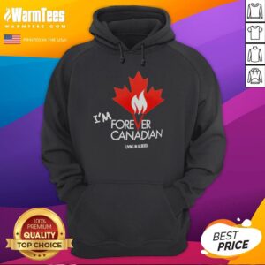 Premium 'Canadian Living in Alberta' hoodie featuring a patriotic maple leaf flame design, perfect for proud Canadians.