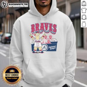 Alt Text: Top Mitchell & Ness Cream Atlanta Braves Step Back Up Hoodie featuring team logo and stylish design for fans.