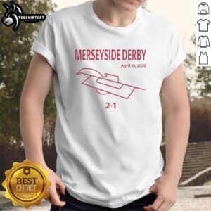 Official Merseyside Derby T-Shirt for April 18, 2026, featuring team logos and vibrant fan design.