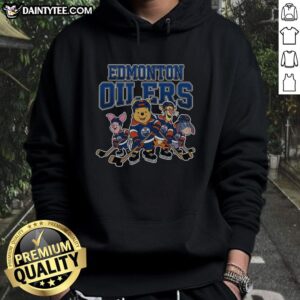 Stylish Edmonton Oilers Winnie The Pooh ice hockey hoodie, perfect for fans and cozy game day attire.