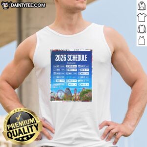 Good New England Patriots NFL 2026 Schedule poster tank top featuring all kickoff times and dates for the season.