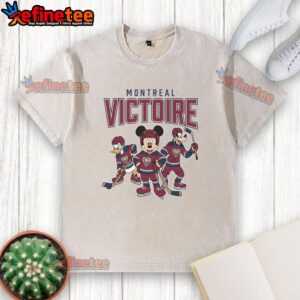 Nice Montreal Victoire Disney Team ice hockey washed t-shirt featuring a vibrant design and comfy fit for fans.