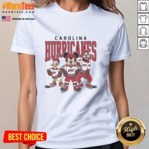 Pretty Carolina Hurricanes Disney Team ice hockey ladies tee featuring vibrant colors and team logo design.