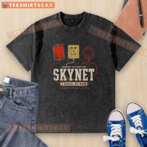 Alt Text: Nice Judgment Day tech statement washed t-shirt featuring a bold graphic design on a soft, casual fabric.