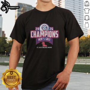 Good Ole Miss Rebels 2026 SEC Men's Golf Champions locker room t-shirt showcasing team pride and victory celebration.