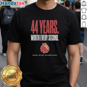 Alt Text: Premium UEFA Europa League Istanbul 44 Years T-Shirt, celebrating May 2026 with stylish design and bold graphics.