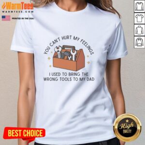 Good You Can't Hurt My Feelings Dad Ladies Tee in vibrant colors, perfect for casual wear and expressing confidence.
