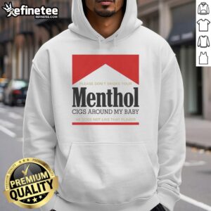 Child in a red hoodie asking to avoid menthol cigs around him, highlighting the dangers of smoking near kids.