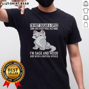 Alt Text: Top Wolf I'm Not Sugar And Spice T-Shirt featuring bold graphic design and edgy text for stylish, confident wear.