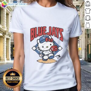 Pretty Toronto Blue Jays Hello Kitty ladies tee featuring a stylish design, perfect for fans and fashion lovers alike.