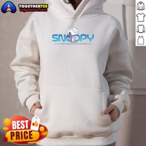Nice Peanuts Snoopy Beagle Roaming in Space hoodie featuring colorful graphics of Snoopy in a cosmic adventure.