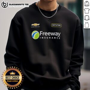 Awesome Daniel Suarez Spire Motorsports Freeway Insurance Chevrolet Team Sweatshirt in vibrant colors for racing fans.
