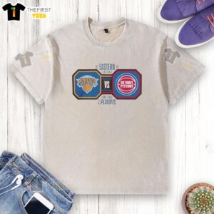 Awesome New York Knicks vs Detroit Pistons 2026 Eastern Conference Final NBA Playoffs washed t-shirt design.