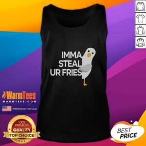Playful 'Good Imma Steal Ur Fries' tank top design featuring bold text, perfect for food lovers and casual wear.