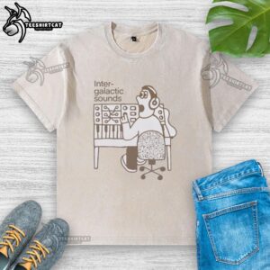 Stylish Nice Inter Galactic Sounds washed t-shirt featuring vibrant cosmic graphics for a trendy casual look.