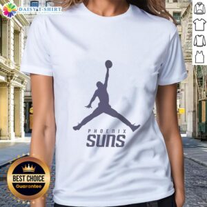Awesome Phoenix Suns NBA Jordan logo ladies tee in vibrant colors, perfect for basketball fans and stylish casual wear.