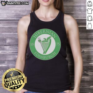 Alt Text: Nice Hibernian FC Edinburgh Scotland 1875 logo tank top featuring vibrant club colors and iconic emblem.