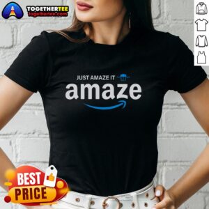 Official Just Amaze It Amaze Amazon Logo Ladies Tee featuring a stylish design and vibrant colors for women.
