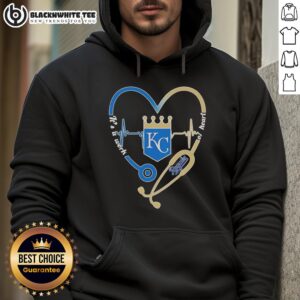 Alt Text: Kansas City Royals stethoscope heartbeat hoodie, a heartfelt tribute for fans and medical professionals alike.