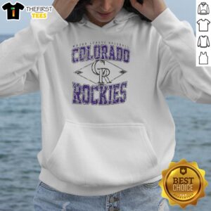 Awesome Colorado Rockies Major League Baseball Cooperstown Diamond hoodie displayed on a mannequin in a sports store.