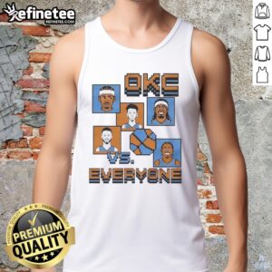 Premium Oklahoma City Thunder OKC Vs Everyone 8-Bit Tank Top featuring vibrant graphics for fans.