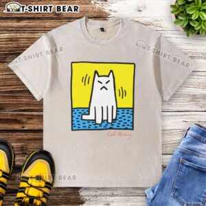 Alt Text: Original Cat Haring washed t-shirt featuring vibrant cat artwork, perfect for casual wear and art lovers.