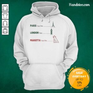 Marietta Georgia hoodie featuring the iconic Big Chicken, a fun landmark like Paris's Eiffel Tower and London's Big Ben.