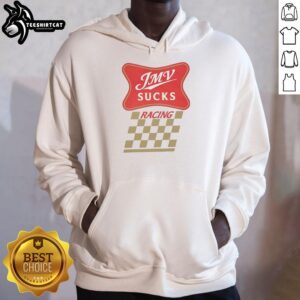 Original JMV Sucks Racing Hoodie featuring a bold design, perfect for motorsport enthusiasts and casual wear.