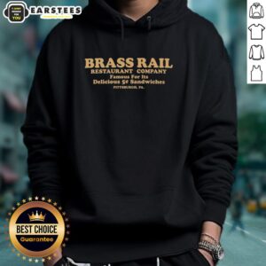 Alt Text: Awesome Brass Rail Restaurant hoodie, showcasing the famous Pittsburgh, PA eatery's logo in stylish design.
