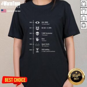 Official Sci-Fi Timeline Ladies Tee featuring a stylish design, perfect for fans of science fiction and trendy apparel.