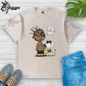 Original Peanuts Ol' Dirty Bastard washed t-shirt featuring vibrant graphics and a comfortable fit for fans.