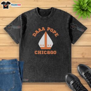 Official Mike Ditka Chicago Bears Daaa Pope Miter Hat T-Shirt in washed style, perfect for fans and collectors.