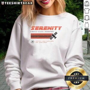 Alt Text: Cozy Nice Firefly Class Transport sweatshirt featuring a stylish design for fans of the sci-fi series.
