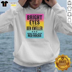 Alt Text: Bright Eyes hoodie featuring a striking design against red rocks, promoting the Hot Poster event on May 6, 2026.