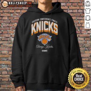 Awesome New York Knicks NBA Playoffs Eastern Conference Finals vintage hoodie featuring 'Always Knicks' design.
