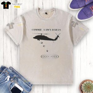 Hot Commie Lawn Darts Washed T-Shirt featuring a vibrant graphic design, perfect for casual wear and unique style.