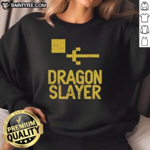 Stylish Nice Dragon Slayer logo sweatshirt featuring a bold design, perfect for gaming enthusiasts and casual wear.