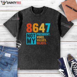 Awesome Pink 'Not My President' T-shirt showcasing voice values and beliefs in a stylish, casual design.