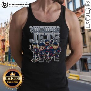 Awesome Winnipeg Jets Super Mario team ice hockey tank top featuring vibrant graphics and a sporty design for fans.