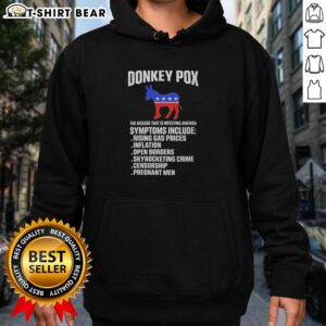Hot Donkey Pox hoodie design featuring bold graphics, highlighting the disease infecting America in a stylish way.