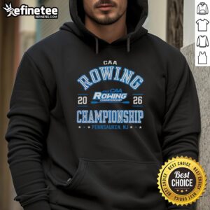 Alt Text: Premium CAA 2026 Rowing Championship hoodie from Pennsauken, NJ, showcasing vibrant design and quality fabric.