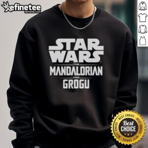 Alt Text: Hot Star Wars The Mandalorian and Grogu letter sweatshirt featuring iconic characters in stylish design.
