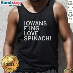 Pretty Iowans F Love Spinach tank top featuring a fun design celebrating love for spinach in vibrant colors.